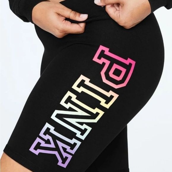 PINK VS XLarge Rainbow Ombre Bike Shorts - Picture 1 of 4